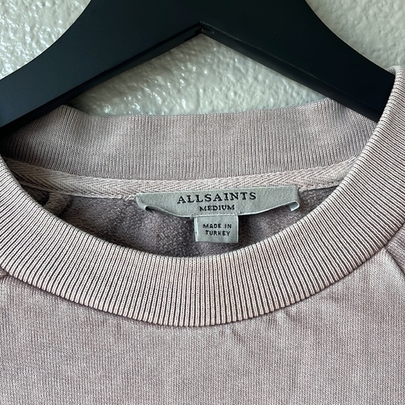 All Saints Cropped Sweatshirt Side Lace Up Tie Detail Women - Picture 3 of 6